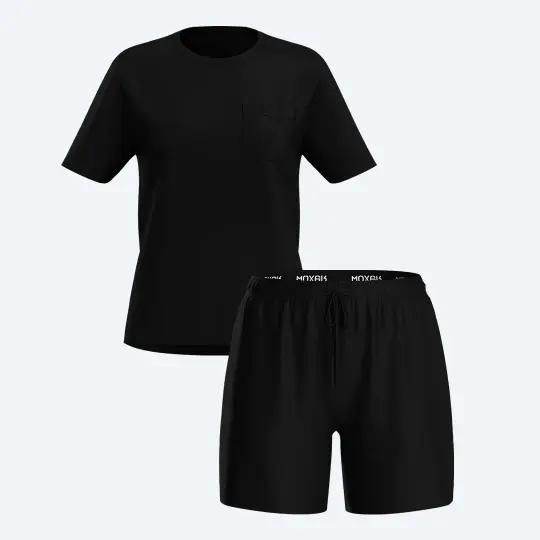 Sleep Set Short Sleeve Black