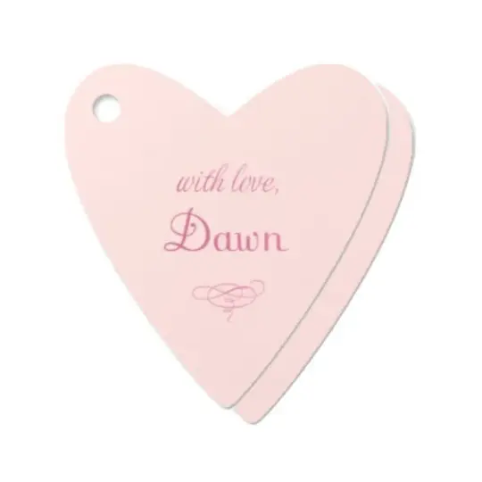 Custom Pink Heart Foil Gift Tag