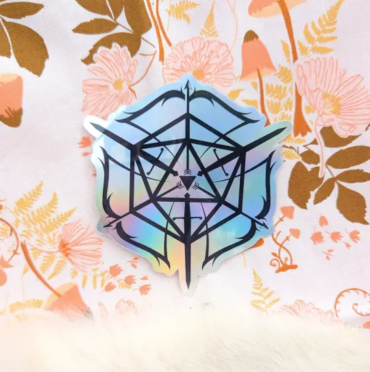 Holographic Ranger Sticker – 3.25" Bows Arrows Swords D20 Water Resistant
