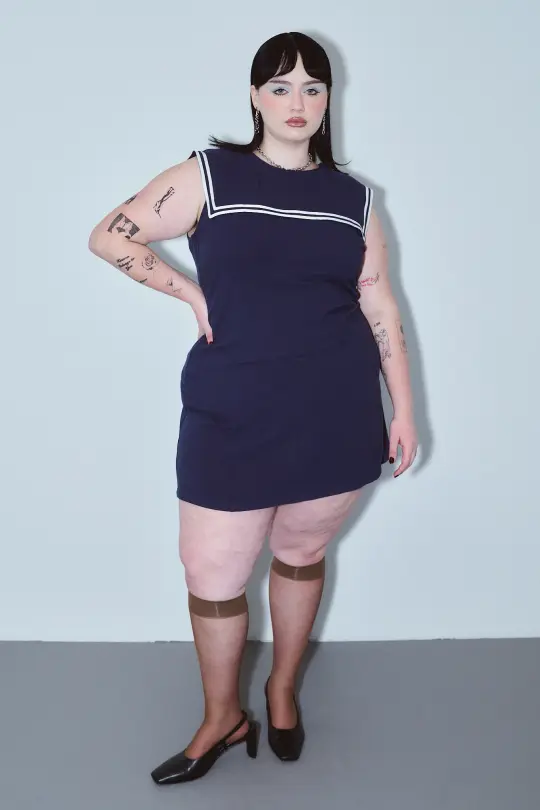 Sailor Dress Soft Linen Navy Mini