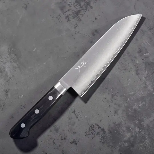 Tsunehisa VG-1 Santoku with Black Western Handle