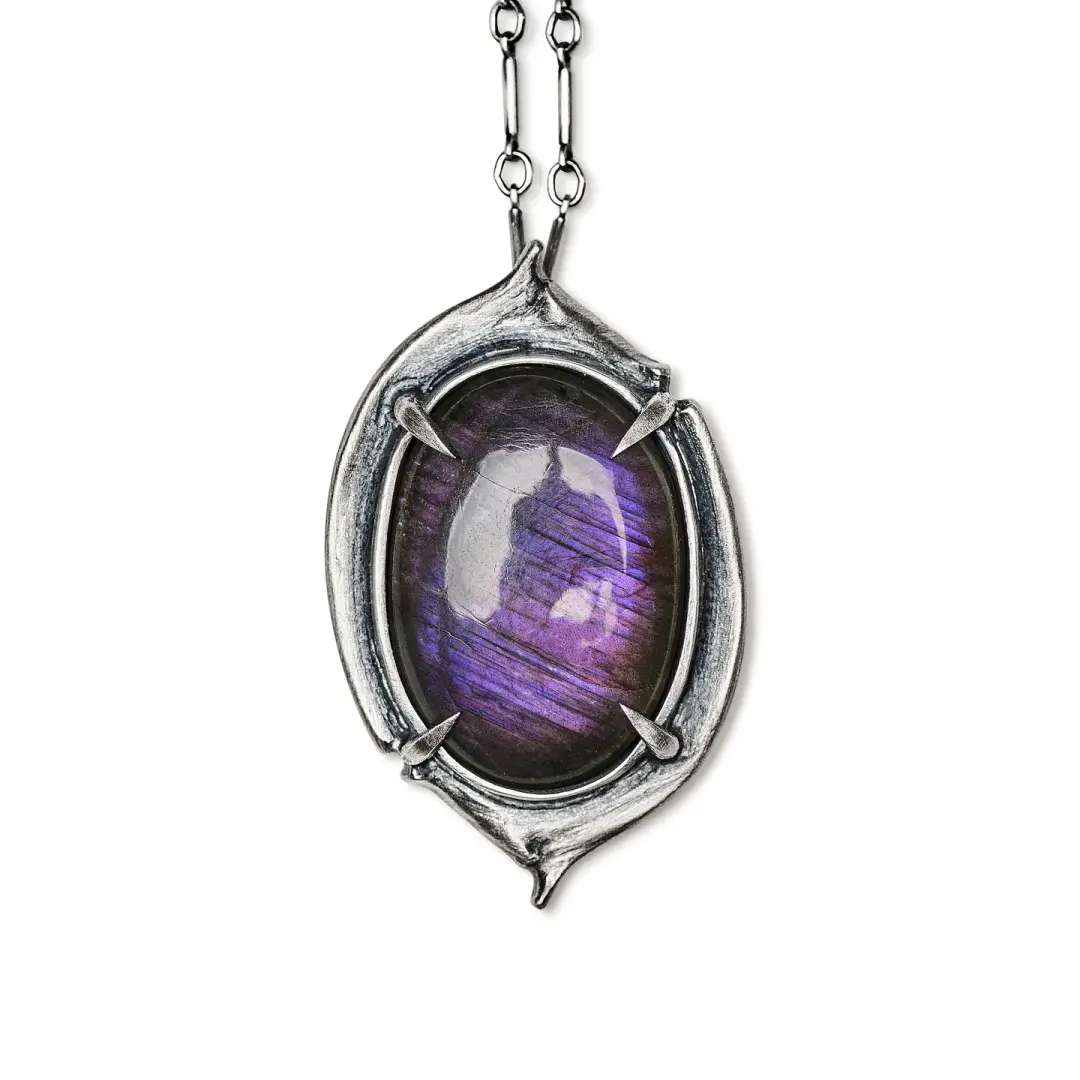 The March Hare. Purple Labradorite Necklace.