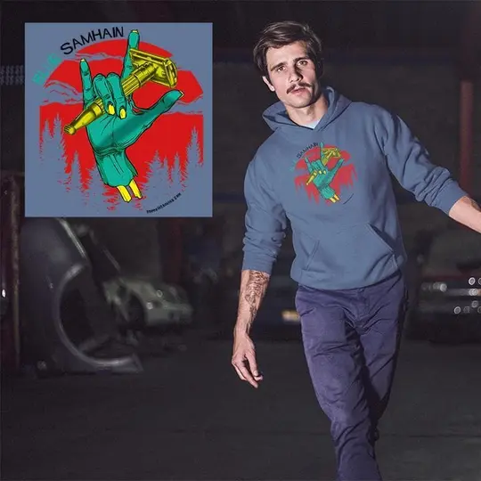 Blue Samhain Skater Toggle Hooded Sweatshirt
