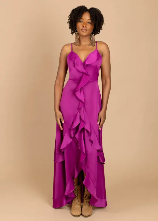 Allona Dress in Berry