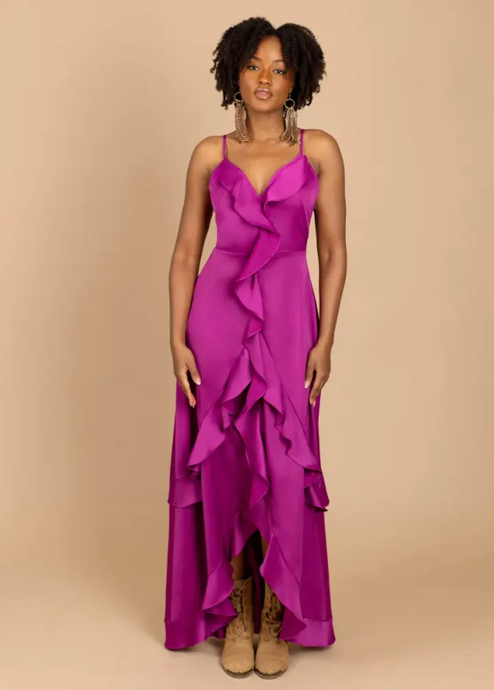 Allona Dress in Berry