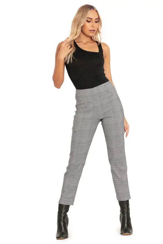 Plaid Mono Cigarette Pants