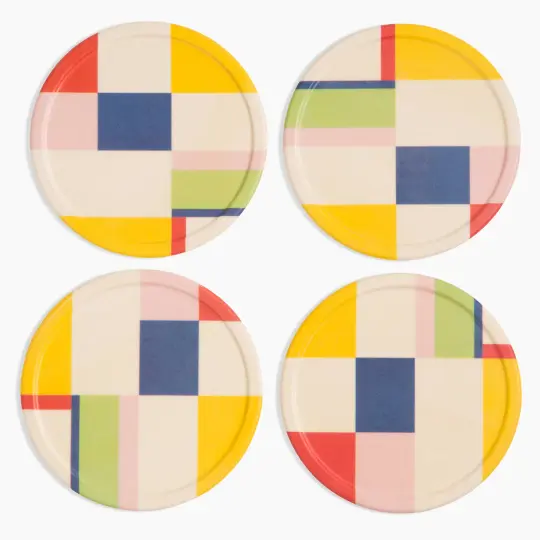 Bamboo Coasters in Colorblock