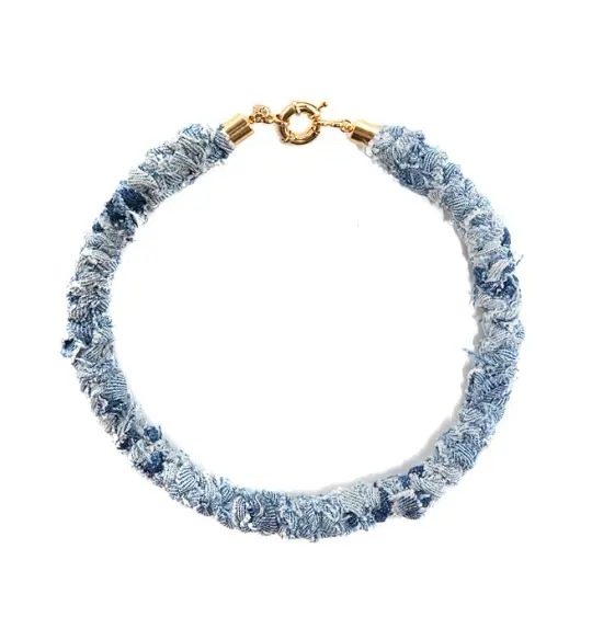 REworked Pale Denim Thin Necklace - SPECIAL ORDER