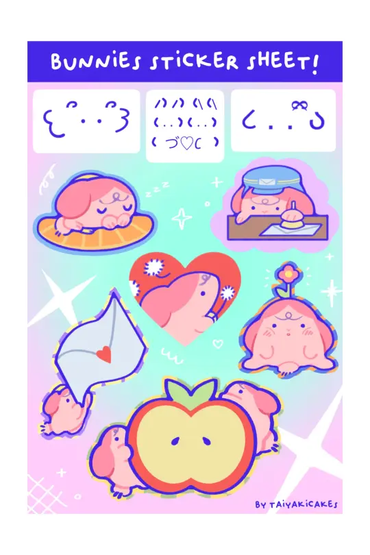 bunnies sticker sheet