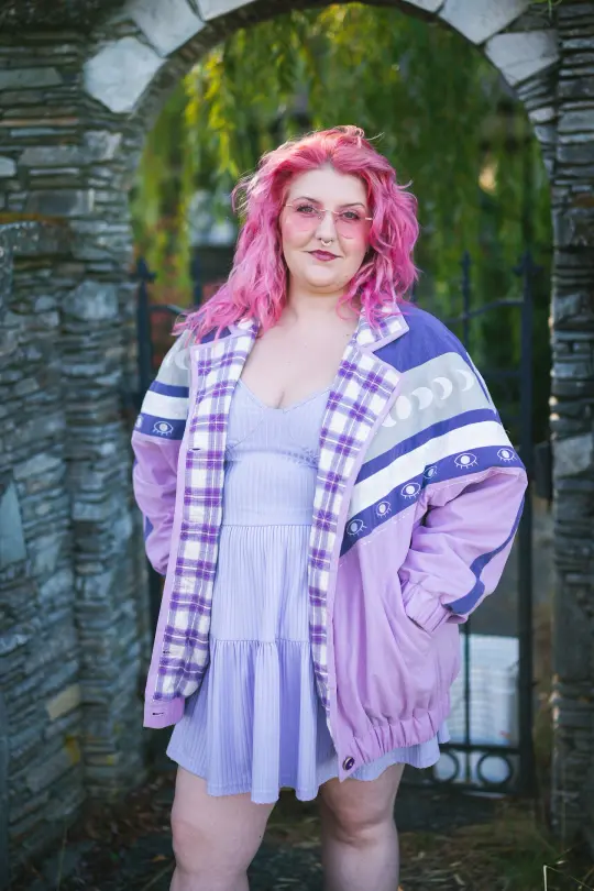 Moon Phase Bomber Jacket in Purple (Pre-Order)