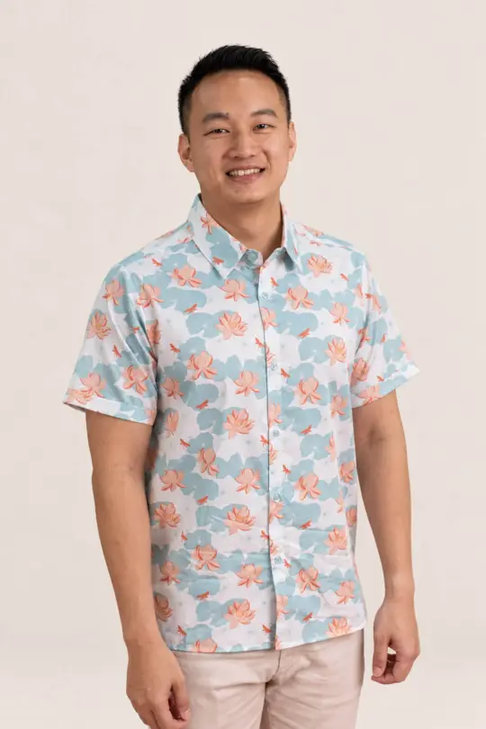 Men's Shirt - Teal Lotus