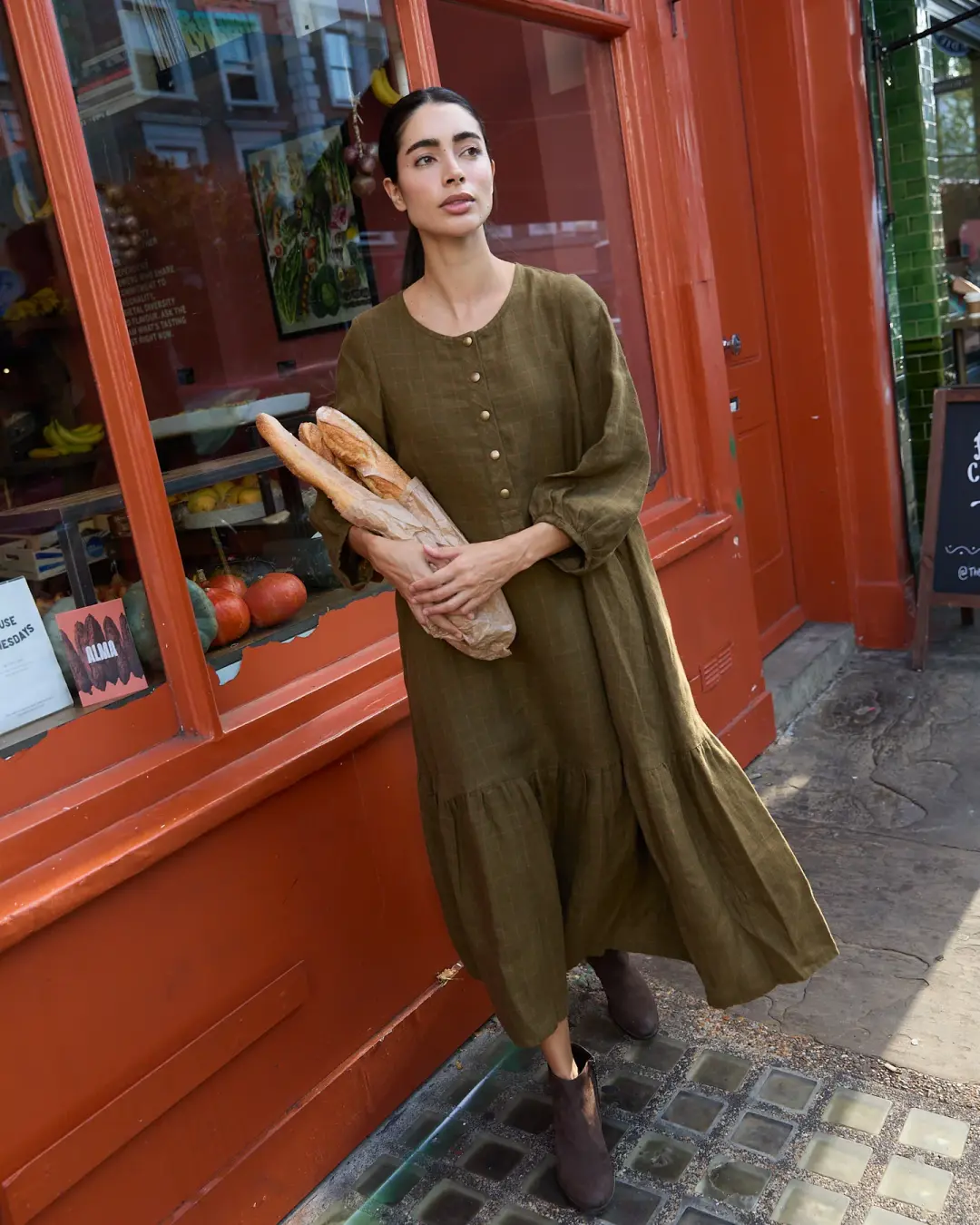 NORCIA relaxed linen dress