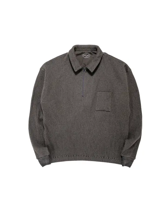 Old Joe Quater Zip Cotton Yak Ribed Shirts Graphite