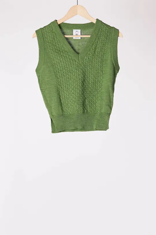 Elaine Vest, Linen Blend, Matcha Latte