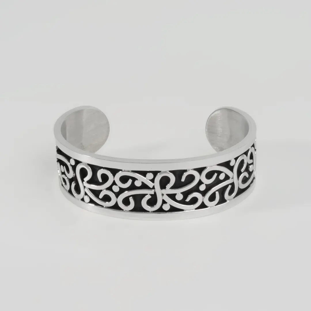 Sterling Silver Mayan Oxidized Cuff Bracelet