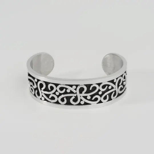 Sterling Silver Mayan Oxidized Cuff Bracelet