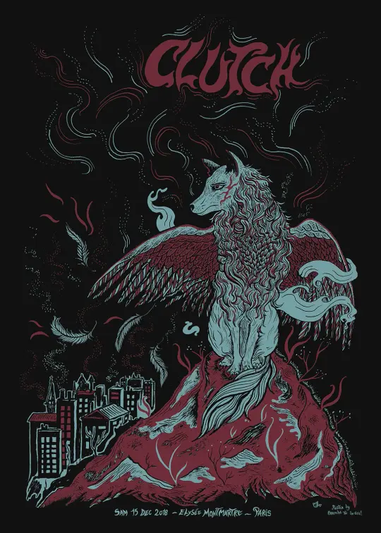 CLUTCH gig poster (Paris 2018)