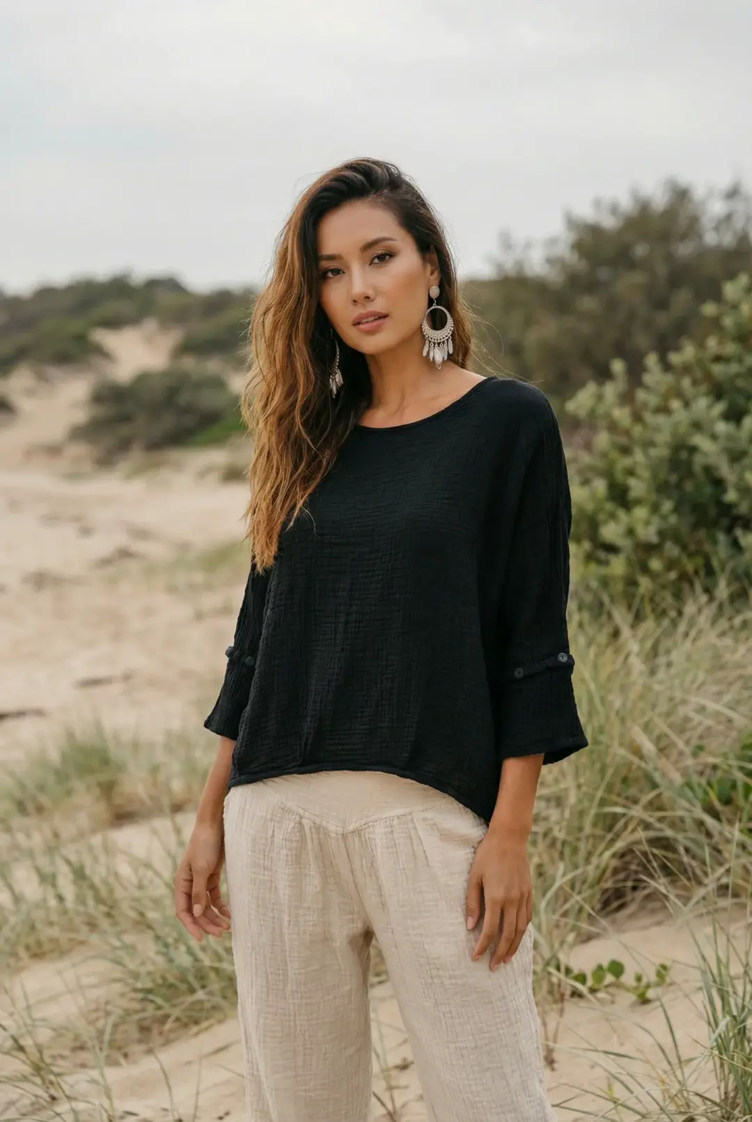 Alisa Boho Top Black