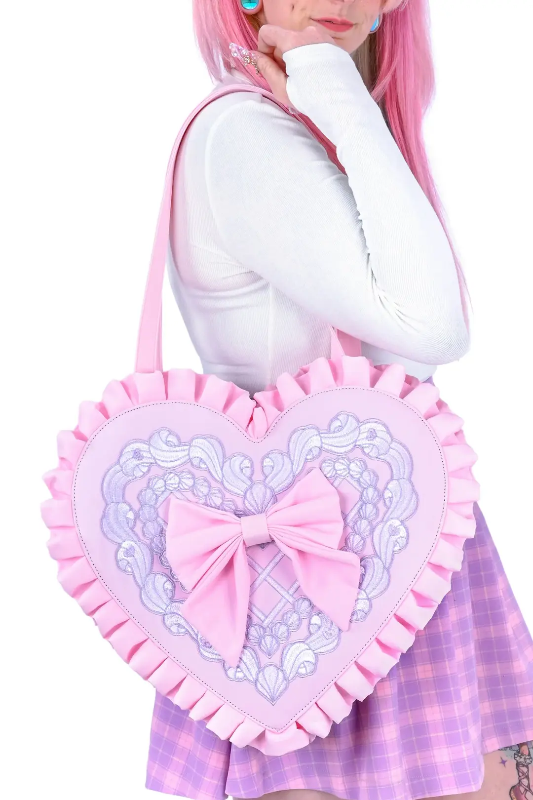 Frosted Heart Oversized Handbag
