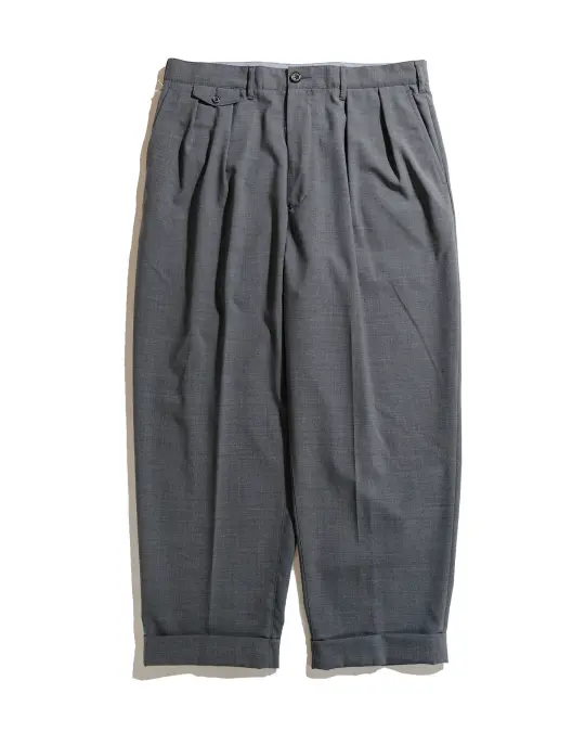 Beams Plus 2Pleats Wool Tropical Grey