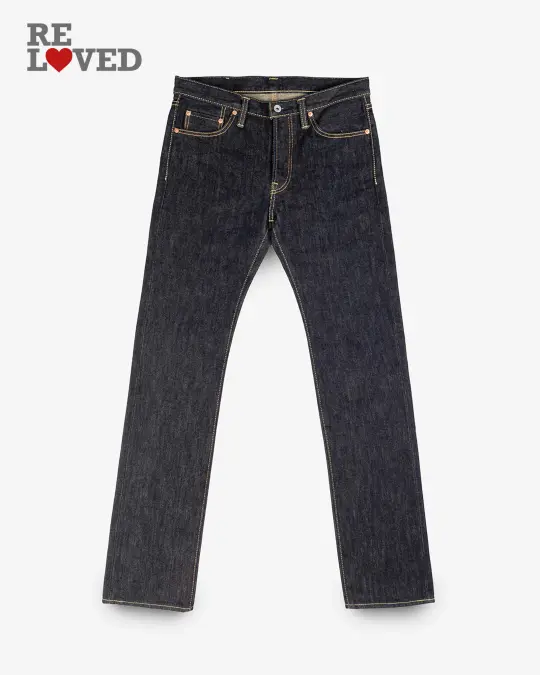 21oz Selvedge Denim Slim Straight Cut Jeans - Indigo (IH-666S-21) Tag 30, Hemmed to 28.0"