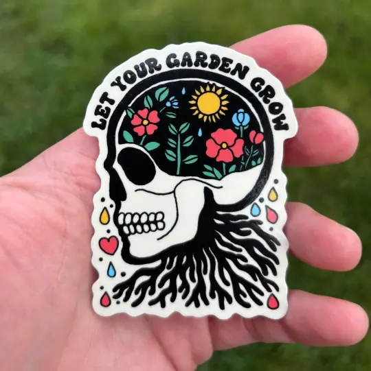 Let your garden grow die cut sticker