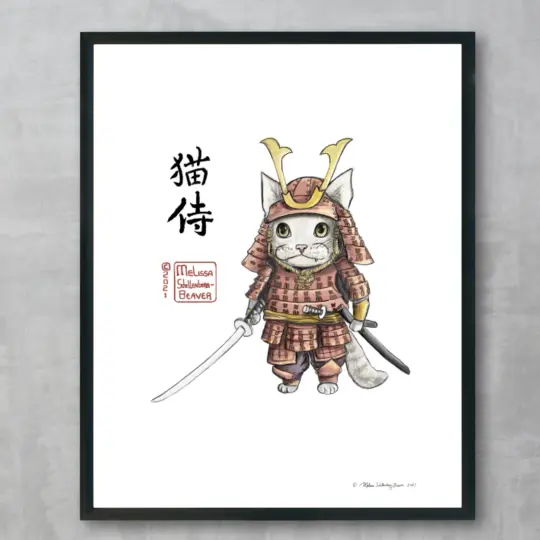 Samurai Kitty Fine Art Print