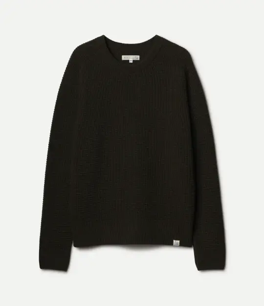 Merino Wool-Cashmere Waffle Structure Sweater