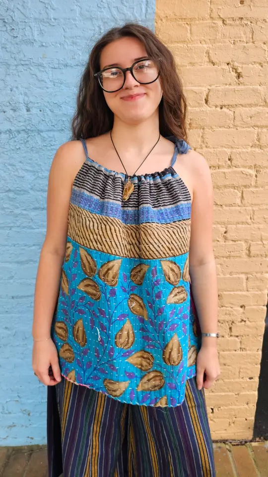Kantha Tie Neck Tank 1452