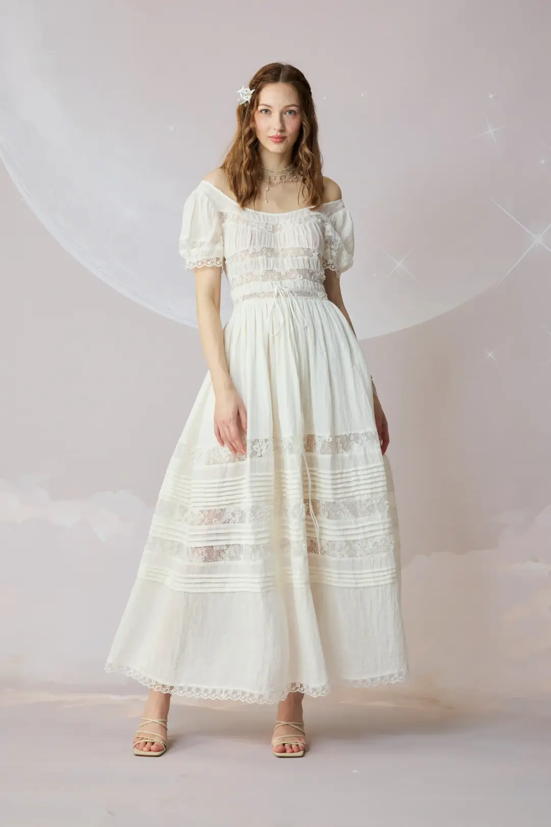 Dawn 17 | Lace Linen Dress Gown