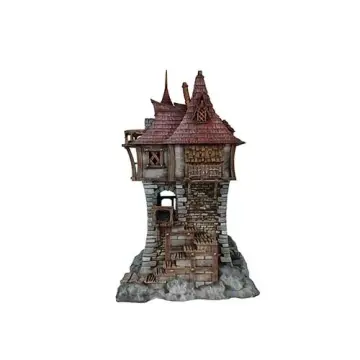 The Cliffside Manor 28mm 3D printed medieval fantasy town terrain, painted example, front view