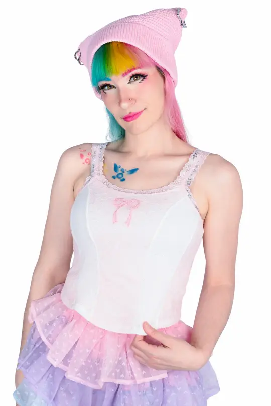 Darla Corseted Cami - Pink