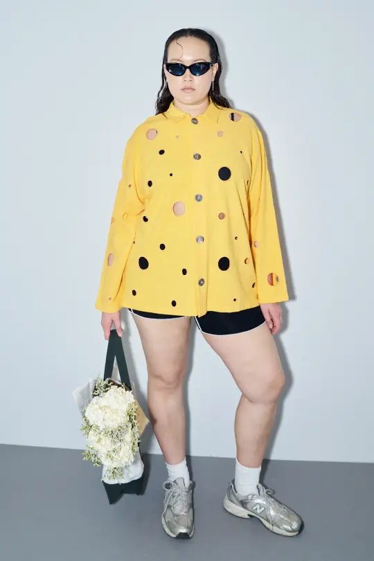 Unisex Swiss Cheese Jacket Thick Linen