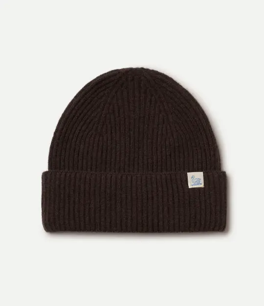 Ribbed Merino Wool-Cashmere-Silk Beanie