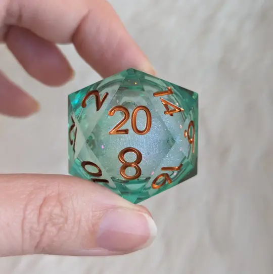 Teal Liquid Core sharp edge D20