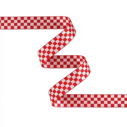Checkerboard Red/White Webbing 1-1/2in x 50 Yd
