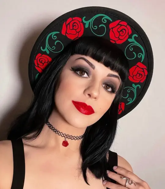 Vegan Felt Hat Rose Crown