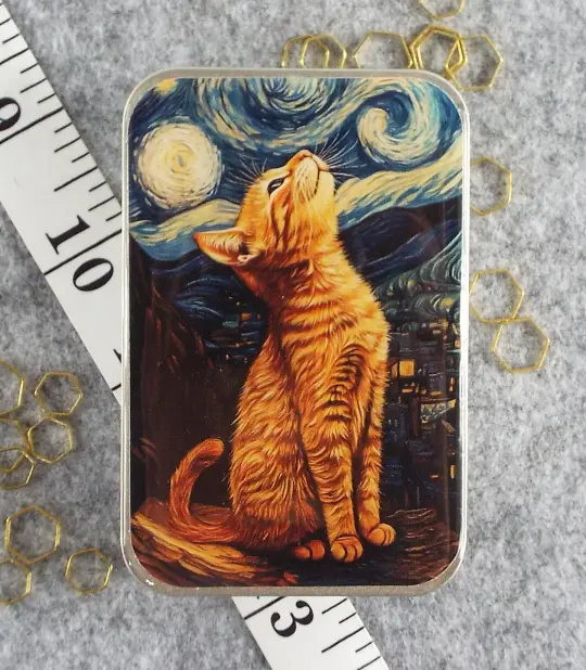 Orange Tabby Starry Night Resin Tin