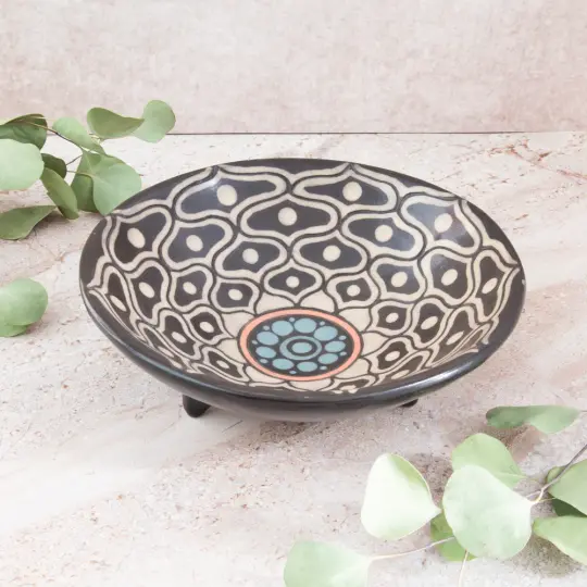 Zinapécuaro Sol Hand-Painted Ceramic Bowl