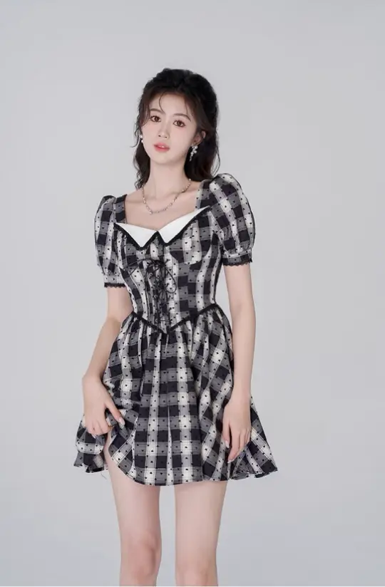 Lace dress women's summer high waist short skirt new beautiful skirt R4462