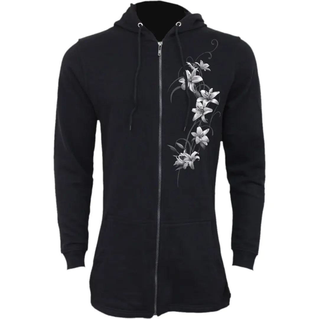 PURE OF HEART Ladies Fish Tail Full Zip Hoody - Gothic Zip Sleeve Hoodie