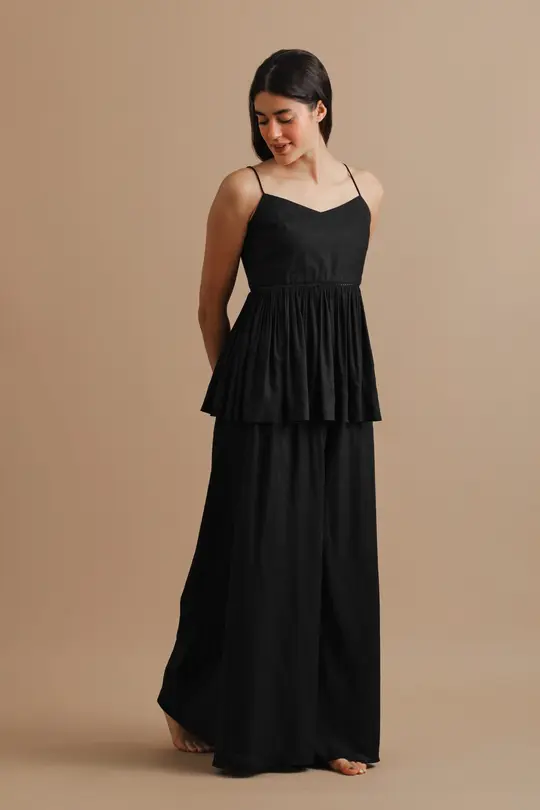 Midnight Flame Black Backless Top