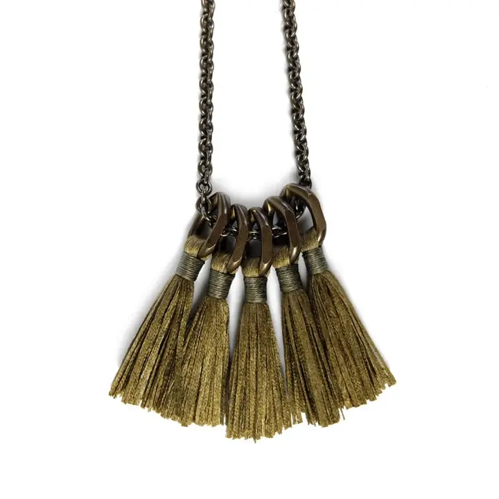 Silk Tassel Necklace - Bronze