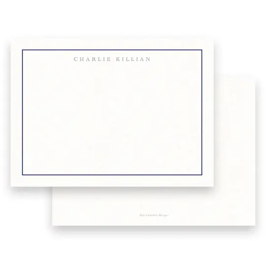 Men's Classic Traditional Inset Thin Border Stationery