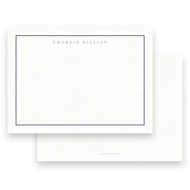 Men's Classic Traditional Inset Thin Border Stationery