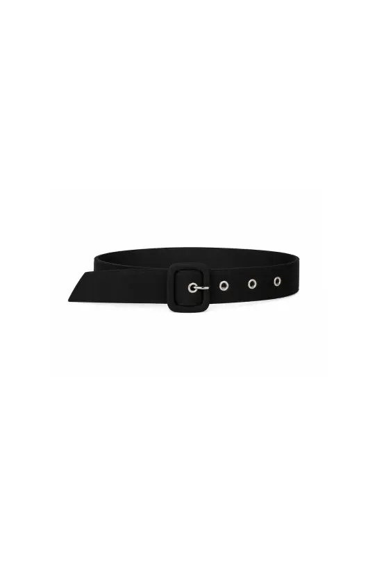 Black Belt with Fabric Covered Buckle