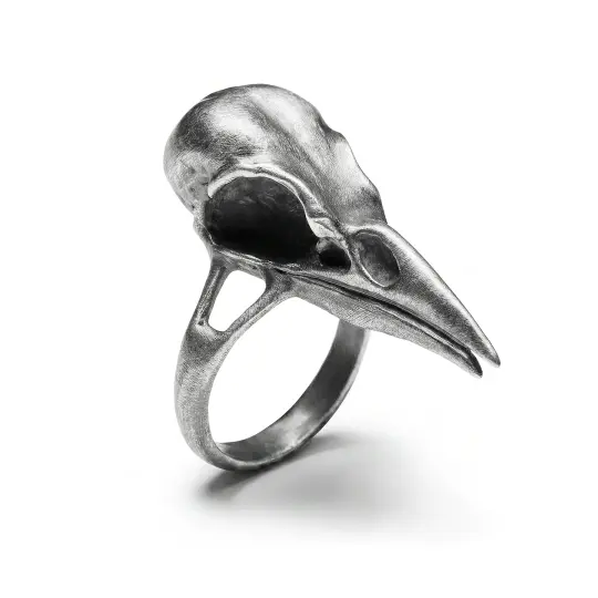 * Ready to Ship * The Guide. Crow Skull Ring. Size 8.