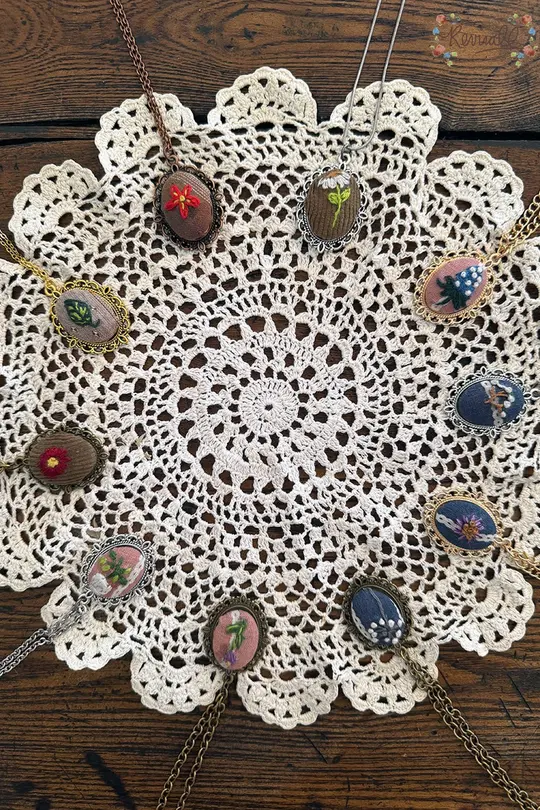 Embroidered Necklaces