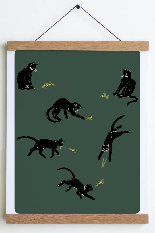 Frenemies (Cat & Frog) Print