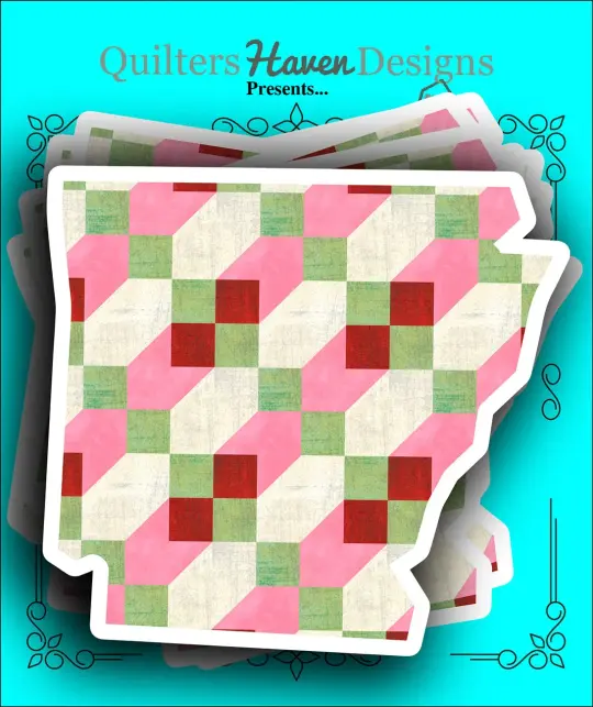 Arkansas Quilt Sticker 6pk